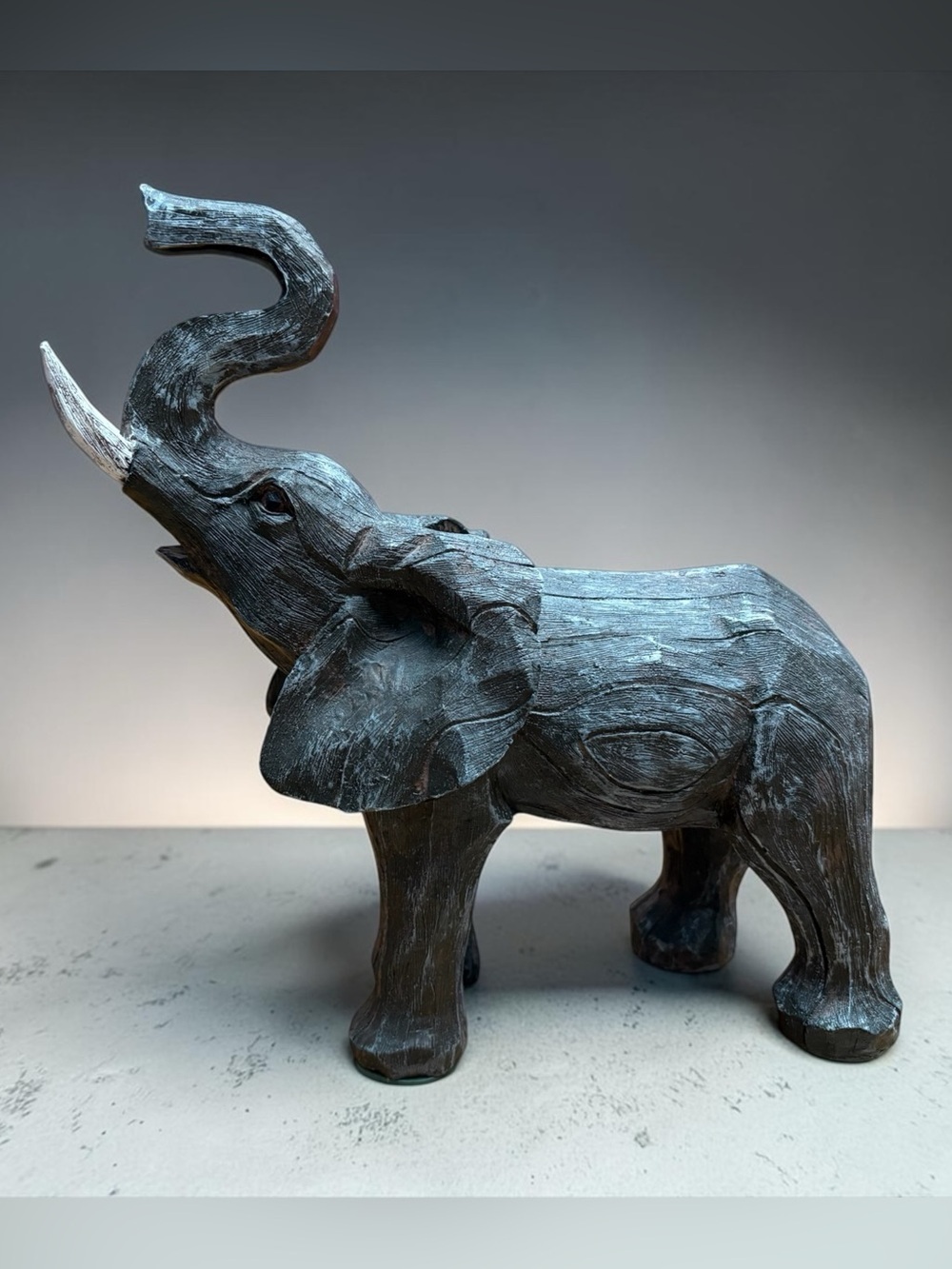 Elephant Statue, Lucky Trunk Up Figurine, Safari Home Decor 10’’ 🐘